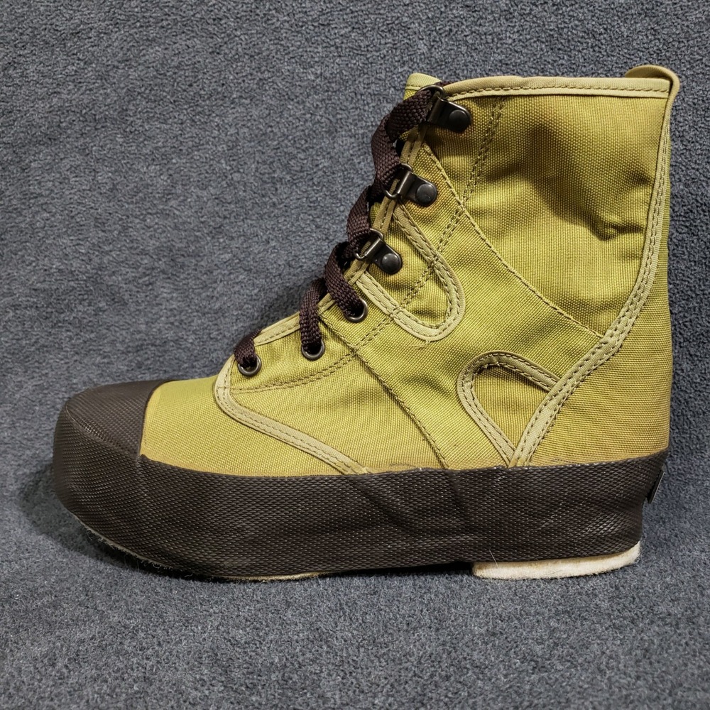 Orvis Wading Boots Men Size 8 Vintage Green Canvas Felt Sole Fly Fishing 482F-01 - Picture 8 of 11